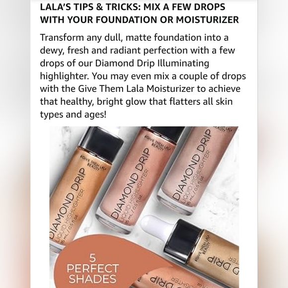Give Them Lala Beauty Diamond Drip Liquid Highlighter in Is It Real?BNIB - Picture 9 of 9